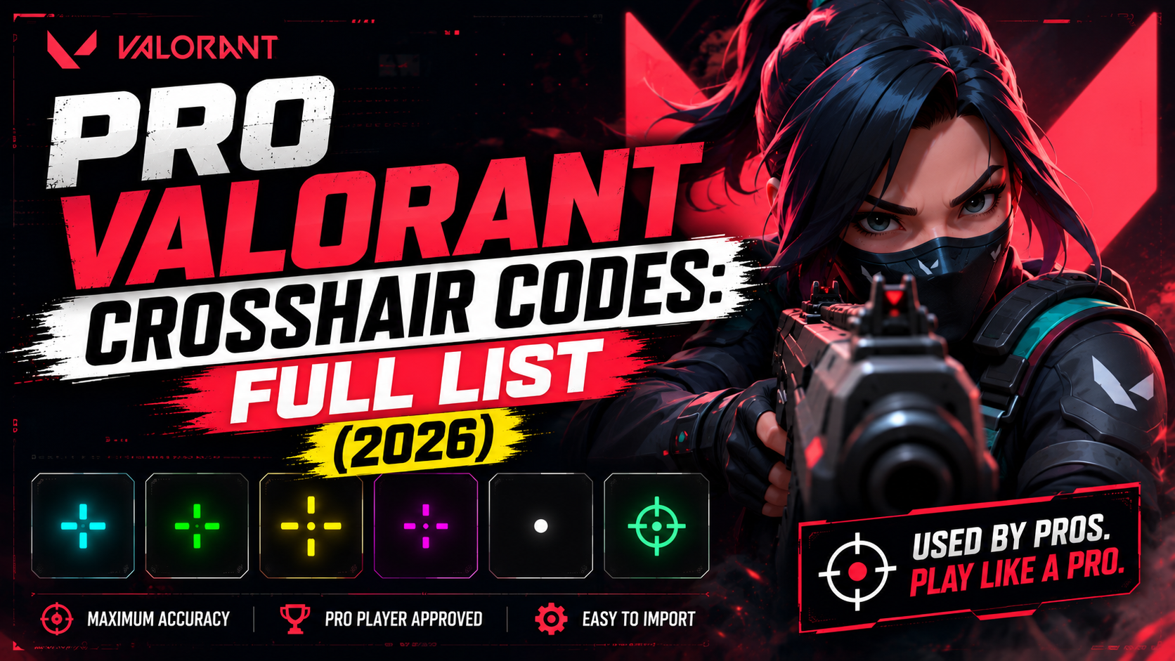 Pro Valorant Crosshair Codes: Full List (2026)